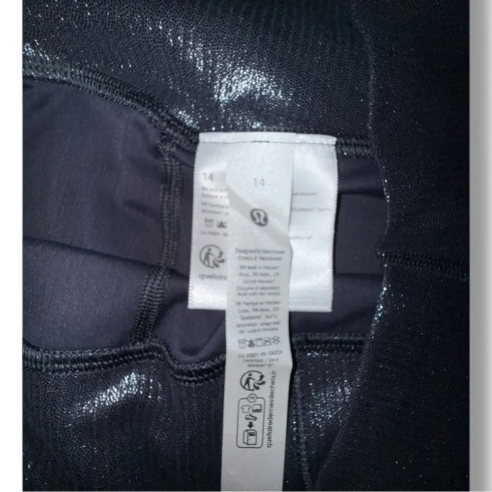 LULULEMON Align Ribbed High Rise Leggings 25” - Foil Print Black Night 14
